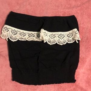 2 Lace Strapless tops black and Navy